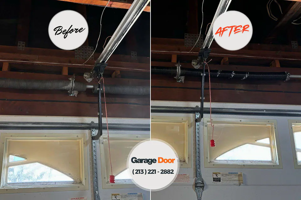 Before and after: garage door repair Dove Valley, CO
